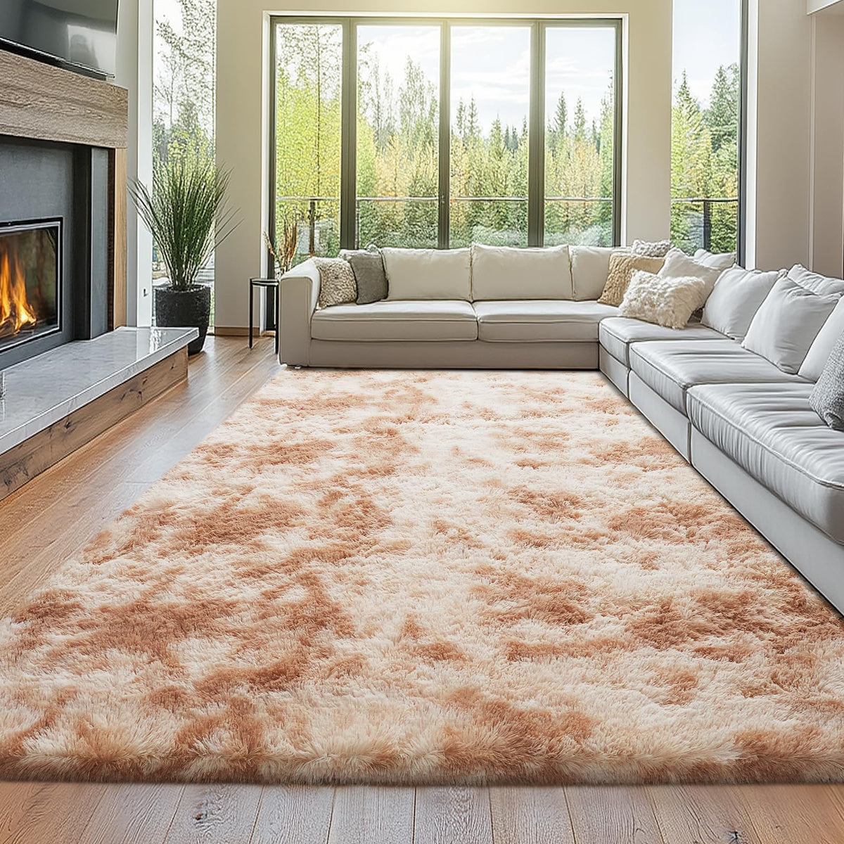 Topmaxcs Fluffy 8x10 Area Rug for Living Room – Grey Shag Plush Rugs