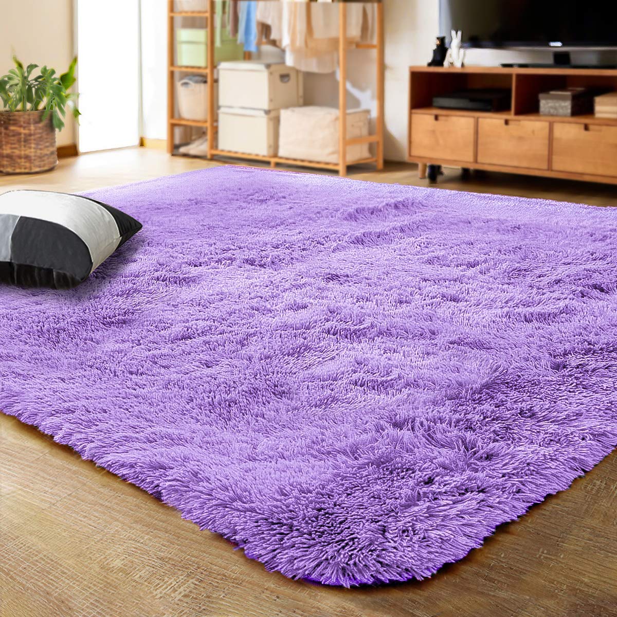 LOCHAS Area Rugs Fluffy Living Room Carpets for Kids Bedroom 6x9, Cream