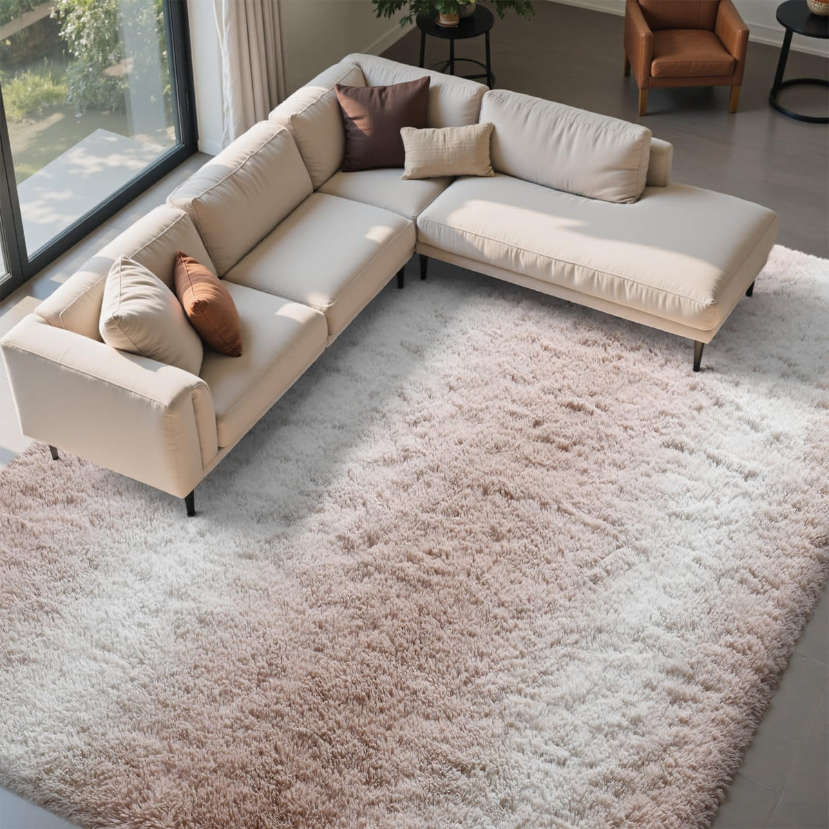 8x10 Area Rugs for Living Room Fluffy Carpet(Black)