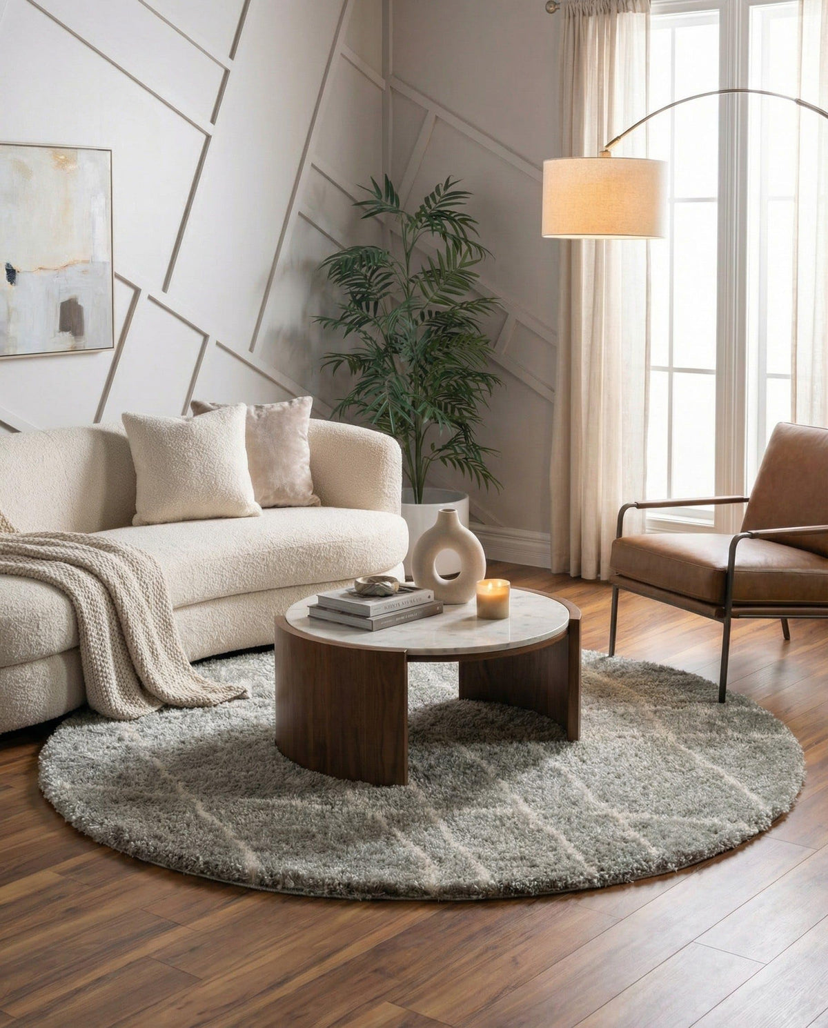Rugs.com - Soft Touch Shag Rug – 6' 1 x 9' Sage Green Plush Shag Rug – Ultra Soft High Pile Area Rug for Bedroom, Living Room, and Home Office