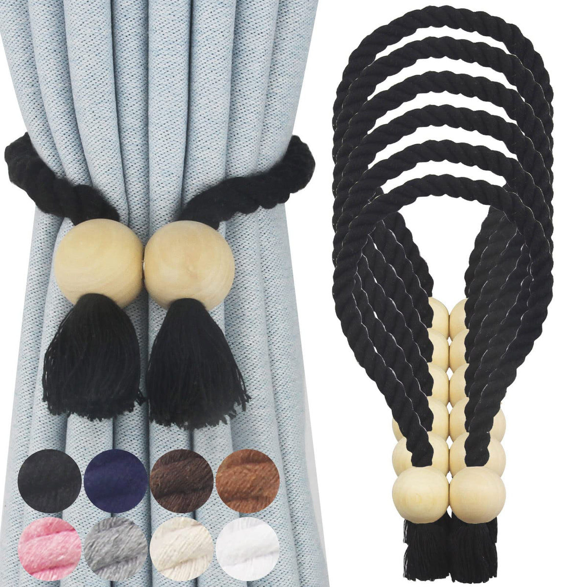 Magnetic Curtain Tiebacks Decorative Tie Back Drapes Holdbacks Nieffeiy