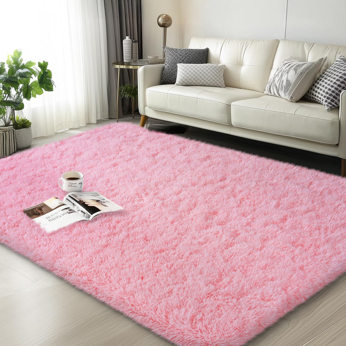 Mugorn Small Soft Shag Rugs for Bedroom, 4x6 Fluffy Area Rugs for Living Room