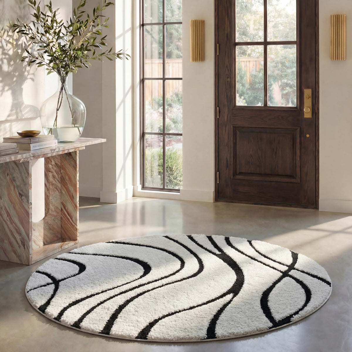 SAFAVIEH Florida Shag Rug 6'x9', Soft Plush Modern Cream & Beige SG471-1113
