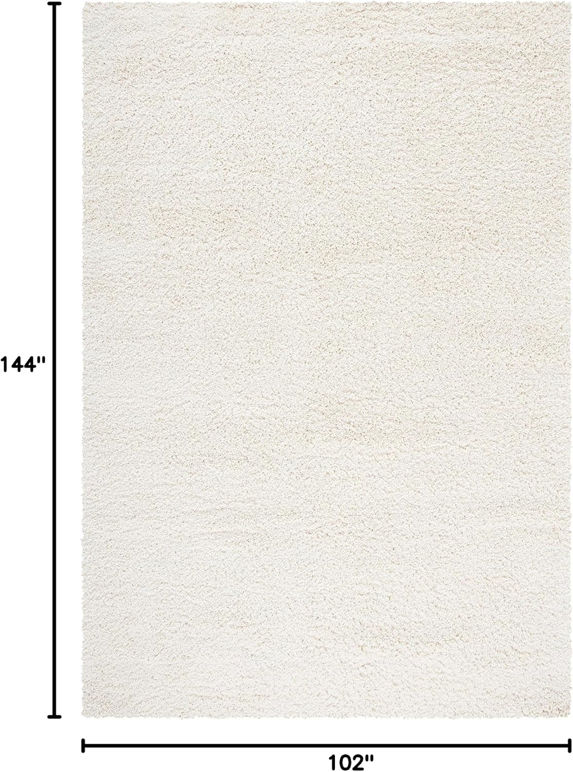 SAFAVIEH California Shag Collection Area Rug - 8'6" x 12', Ivory, Non-Shedding & Easy to Clean, Ultra Plush Thick Pile, Ideal for Living Room, Bedroom, Dining Space (SG151-1212)