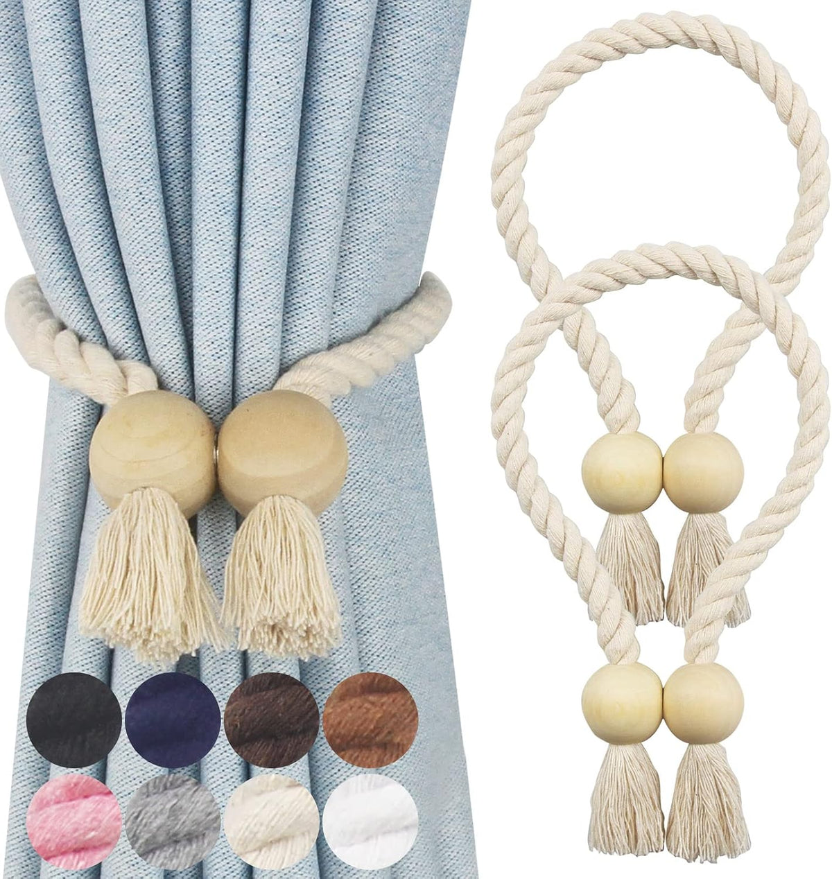 Magnetic Curtain Tiebacks Decorative Tie Back Drapes Holdbacks Nieffeiy