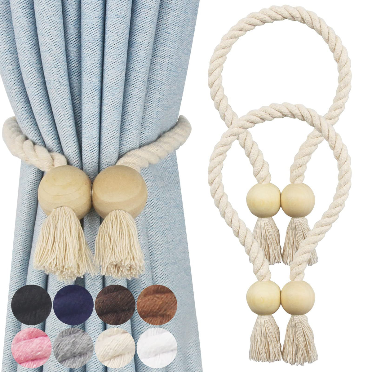 Magnetic Curtain Tiebacks Decorative Tie Back Drapes Holdbacks Nieffeiy