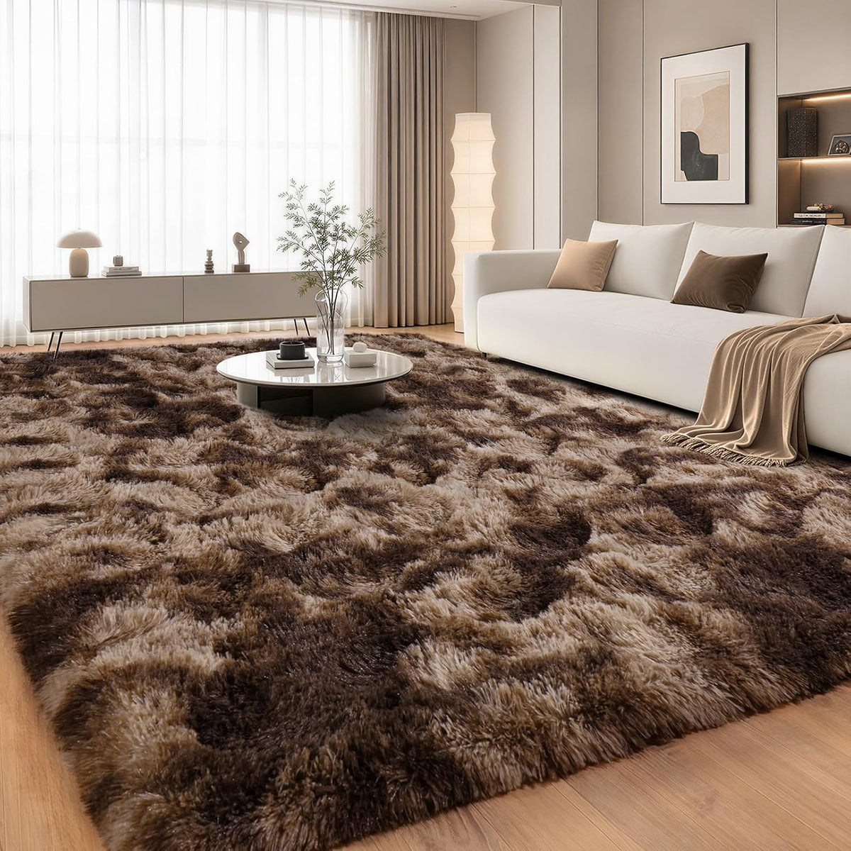 8x10 Shag Area Rug for Living Room, Fluffy Plush Rug Non-Slip Floor Carpet