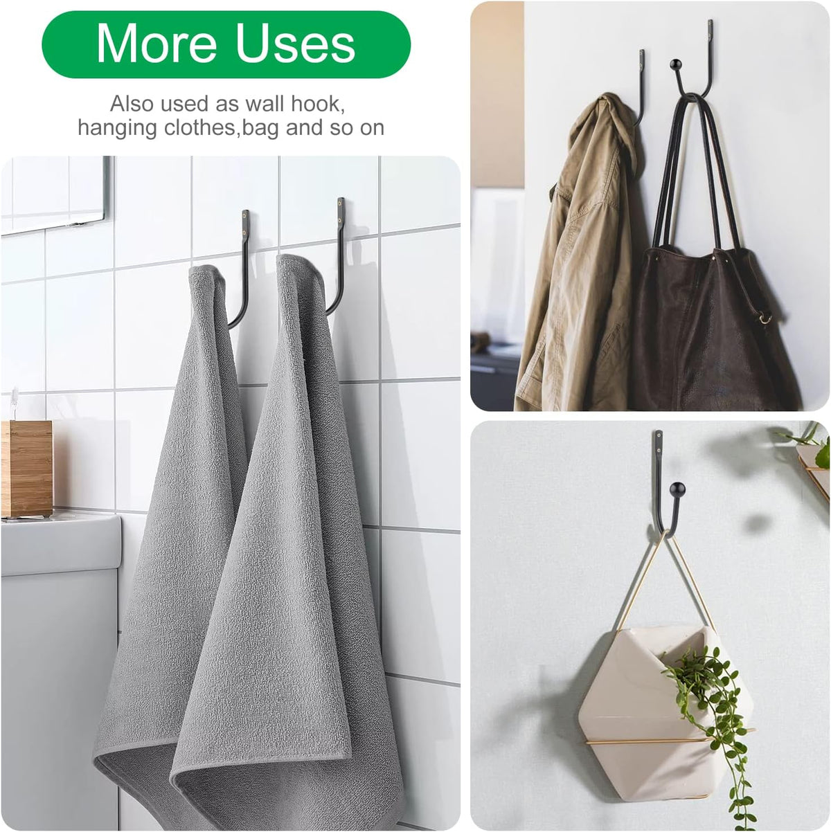 Curtain Holdbacks Tiebacks, 4pcs Curtains Holder Hooks for Home Decor