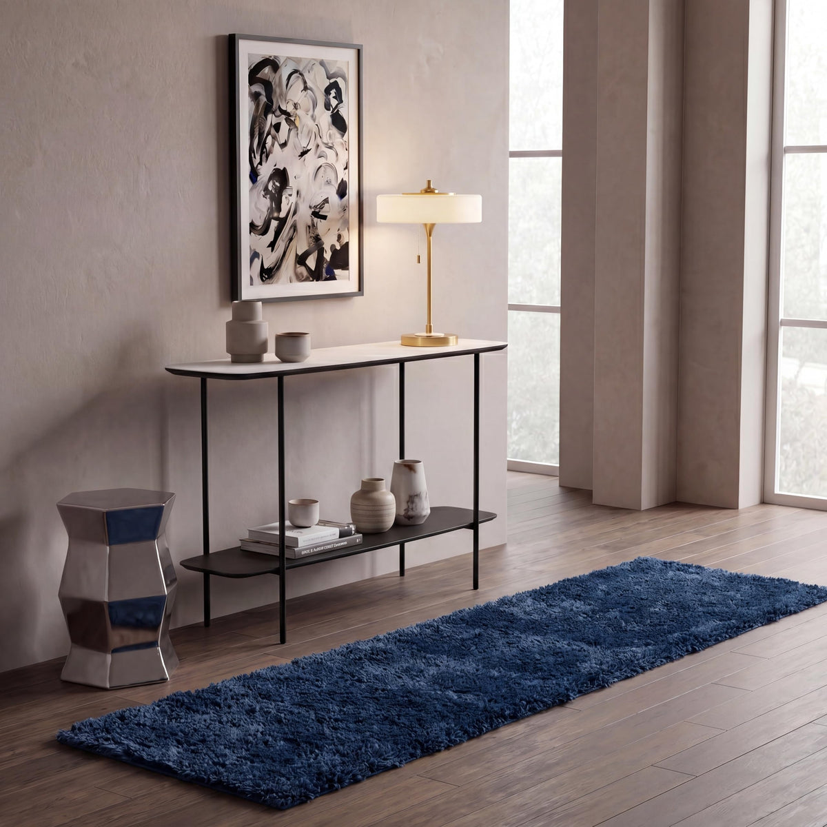 SAFAVIEH Lindsay Shag Collection Area Rug - 4' x 6', Green, Contemporary Design, Ideal for High Traffic Areas in Living Room, Bedroom & Dining Room (LNS560Y-4)