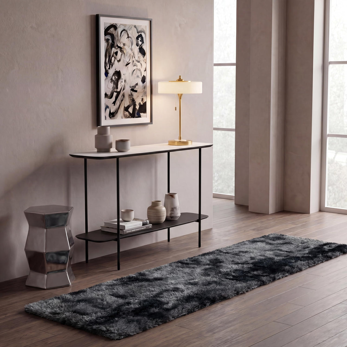 SAFAVIEH Rainbow Shag Collection Area Rug - 8' x 10', Light Beige, Slip Resistant, Non-Shedding & Easy Care, 1.6-inch Thick, Ideal for Living Room, Bedroom, Home Office, Dining Space (RBO100A-8)