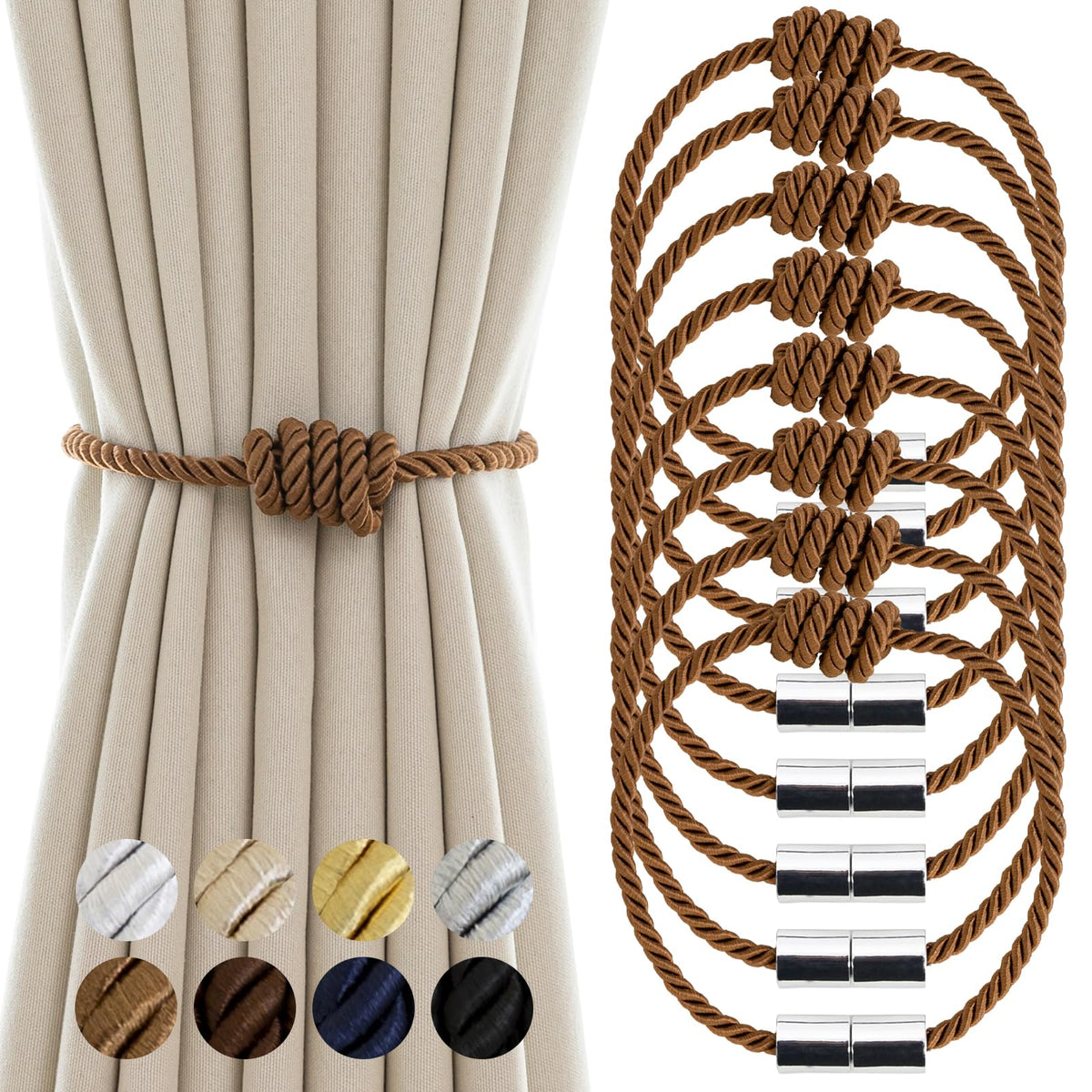 Curtain Tiebacks Magnetic Decorative Rope Tie Backs Holdbacks Contoeey