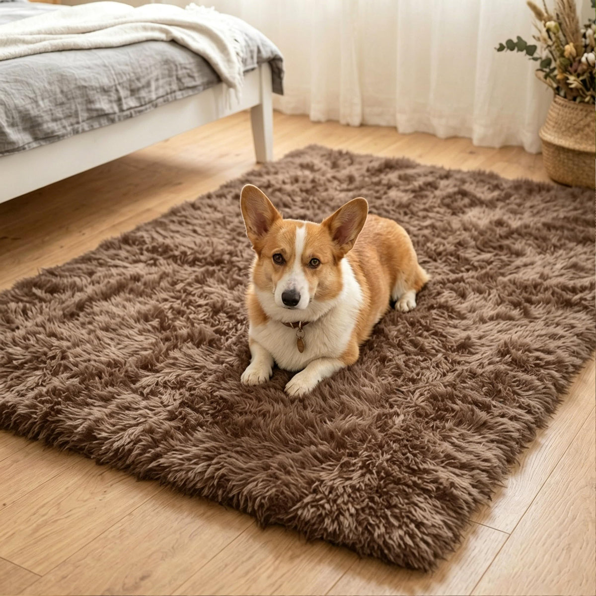 8x10 Area Rugs for Living Room, Large Fluffy Soft Shag Rug, Non-Slip Thick Fuzzy Plush Rug, Non-Shedding High Pile Furry Floor Indoor Carpet for Kids Room Nursery Dorm Home Decor(Beige)
