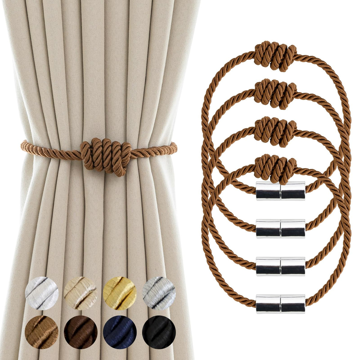 Curtain Tiebacks Magnetic Decorative Rope Tie Backs Holdbacks Contoeey