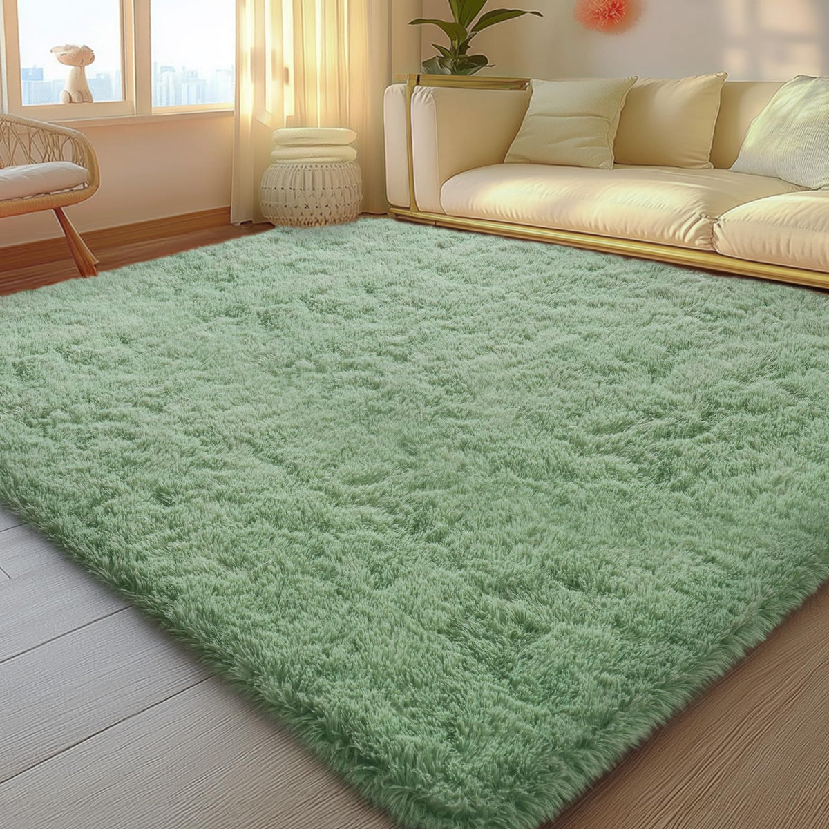 Mugorn 8x10 Area Rugs for Living Room, Large Fluffy Cream White Rugs