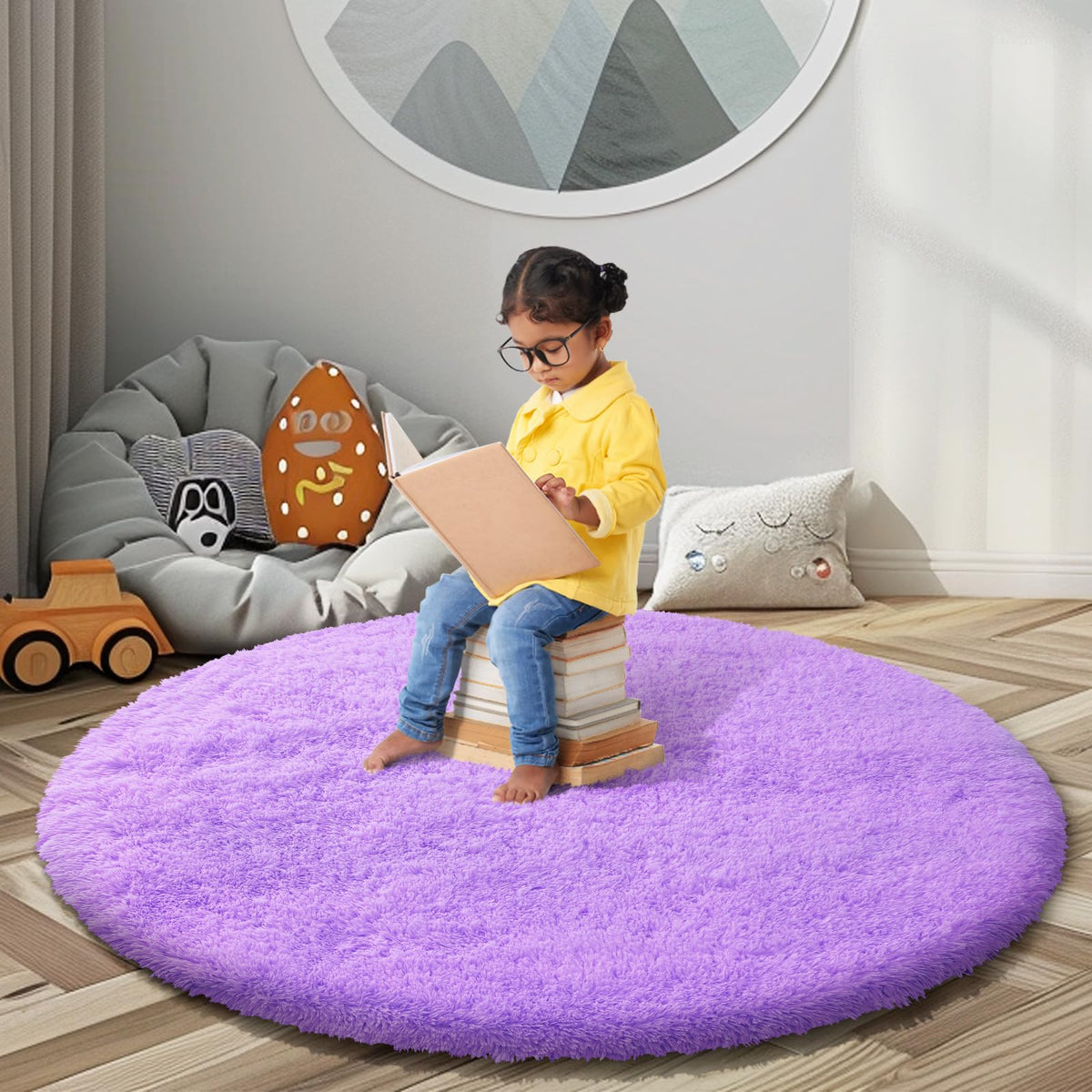 8x10 Area Rugs for Living Room,Cream Large Shaggy Carpet Plush Furry Rug