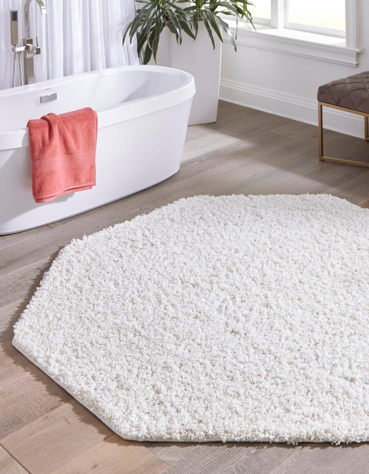 Unique Loom Solid Shag Collection Area Rug (8' x 10' Rectangle, Sandy Brown)