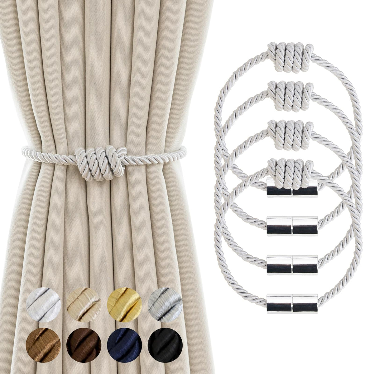 Curtain Tiebacks Magnetic Decorative Rope Tie Backs Holdbacks Contoeey