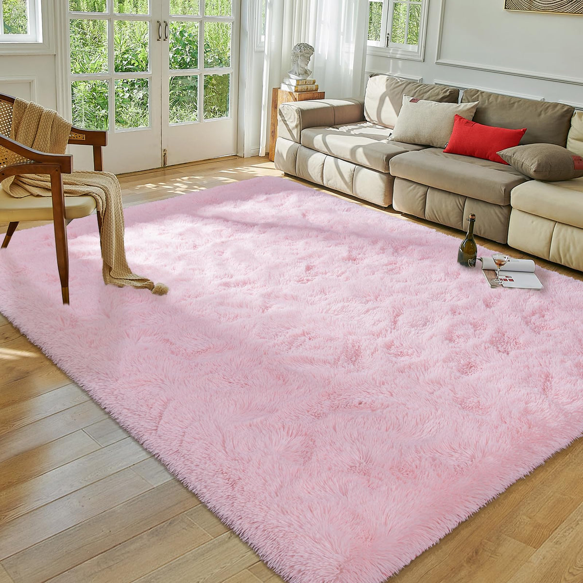 Softlife Dark Purple Area Rug for Bedroom, Fluffy Shag Plush 3x5 Rugs for Living Room Girls, Shaggy Throw Soft Fuzzy Small Kids Carpet for Dorm Bedside Ultra Cozy Non-Slip Indoor Decor