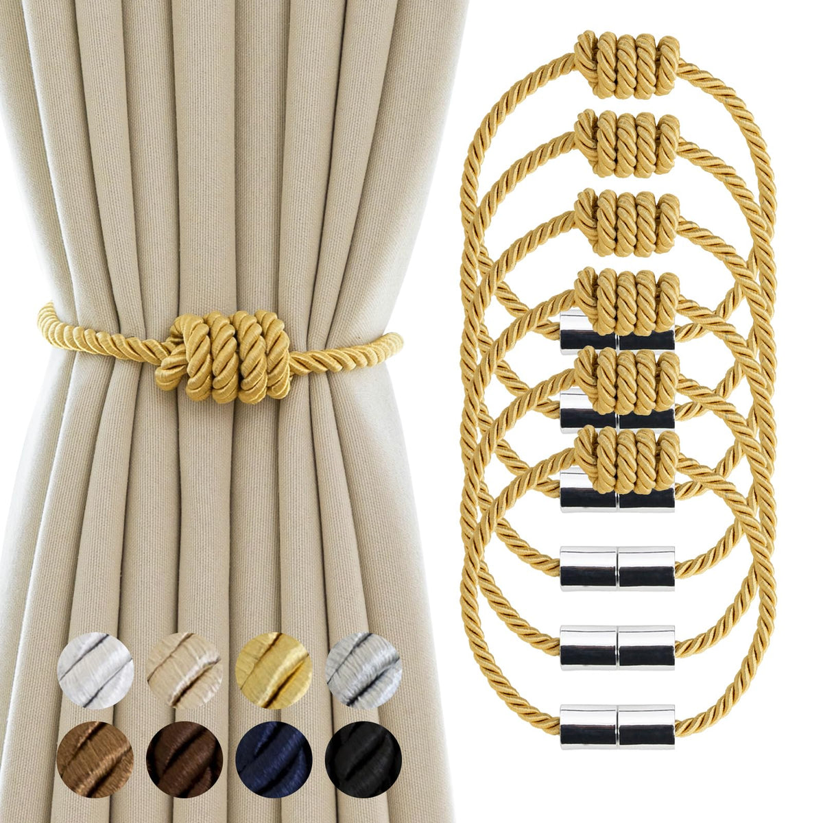 Curtain Tiebacks Magnetic Decorative Rope Tie Backs Holdbacks Contoeey