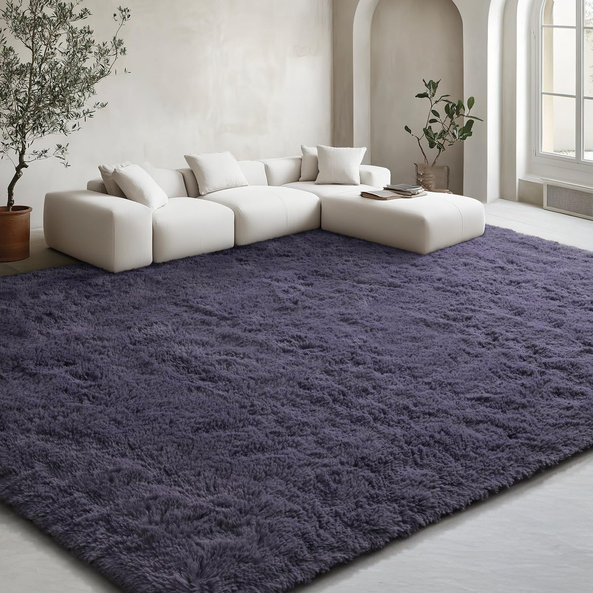 EVOIONOS Pink Round Rug for Bedroom, 4x4 Ft Fluffy Soft Circle Area Rugs for Living Room, Plush Shaggy Circular Carpet for Indoor Floor Bedside Girls Nursery, Machine-Washable Home Decor Aesthetic