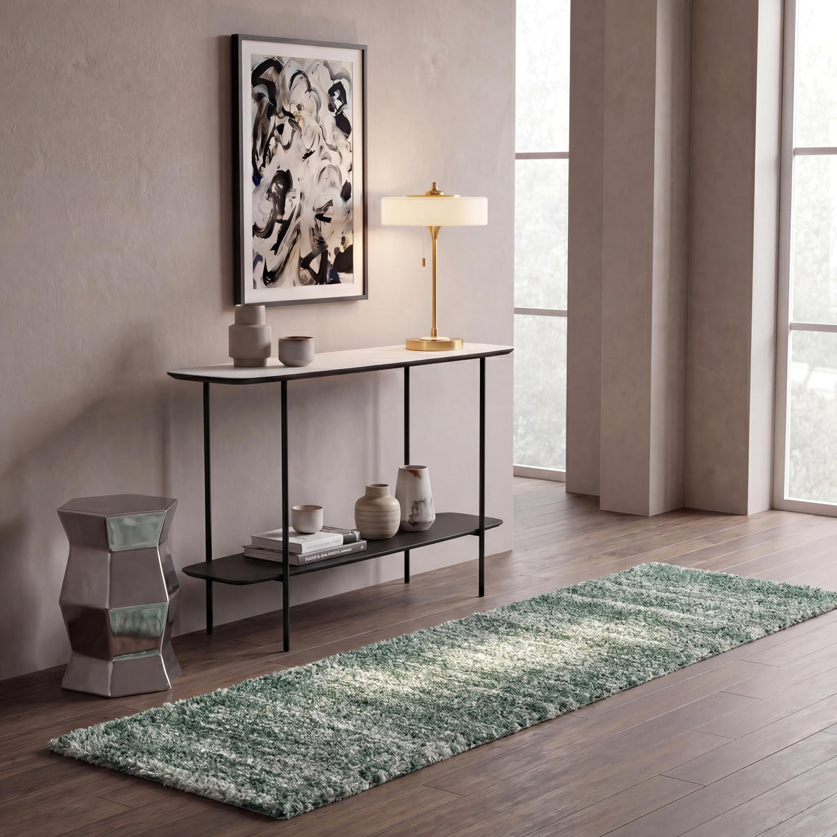 SAFAVIEH Hudson Shag Rug 10x14, Plush X-Large Ivory & Grey SGH295B