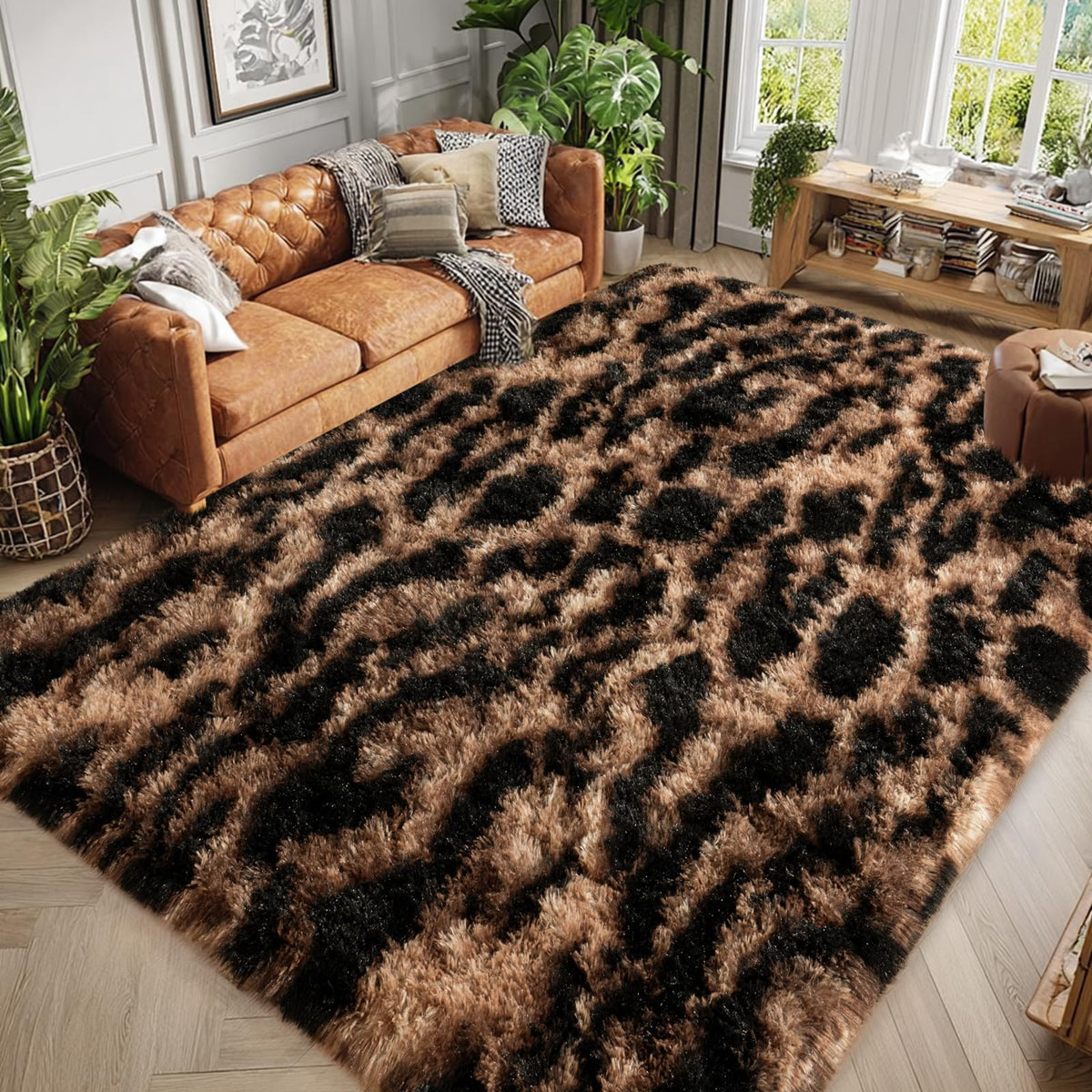 qulint Large Area Rug for Living Room 10x14, Fluffy Tan Rug for Bedroom