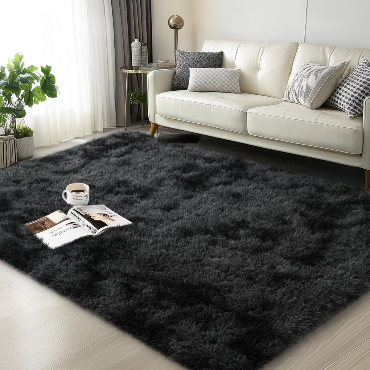 Mugorn Small Soft Shag Rugs for Bedroom, 4x6 Fluffy Area Rugs for Living Room