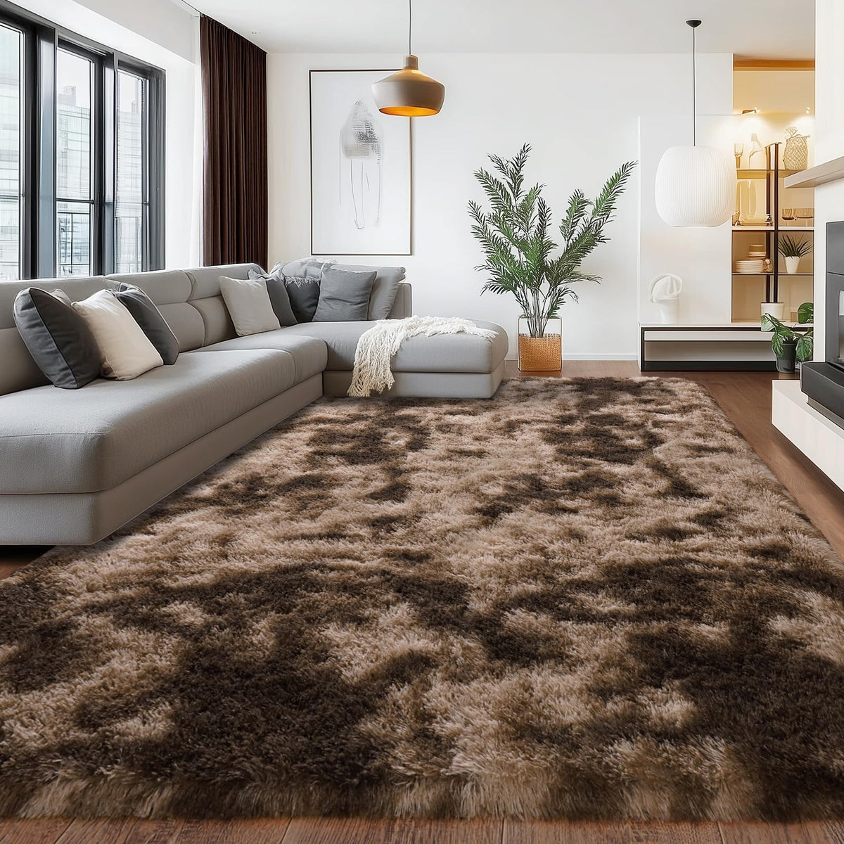 8x10 Shag Area Rug for Living Room, Fluffy Plush Rug Non-Slip Floor Carpet