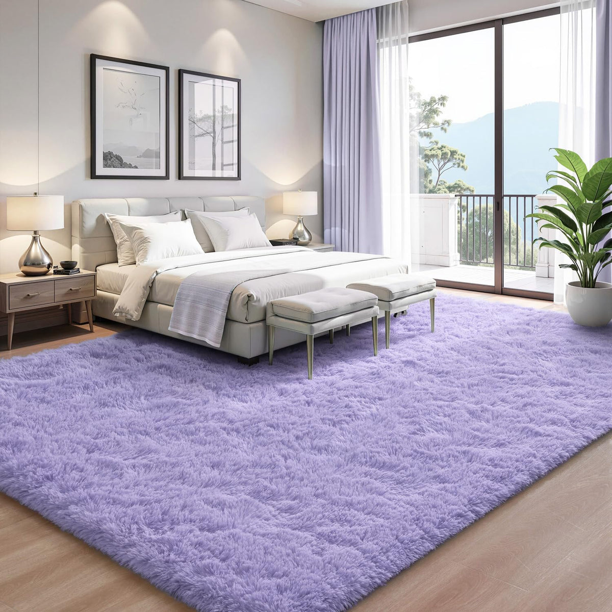 EVOIONOS Pink Round Rug for Bedroom, 4x4 Ft Fluffy Soft Circle Area Rugs for Living Room, Plush Shaggy Circular Carpet for Indoor Floor Bedside Girls Nursery, Machine-Washable Home Decor Aesthetic