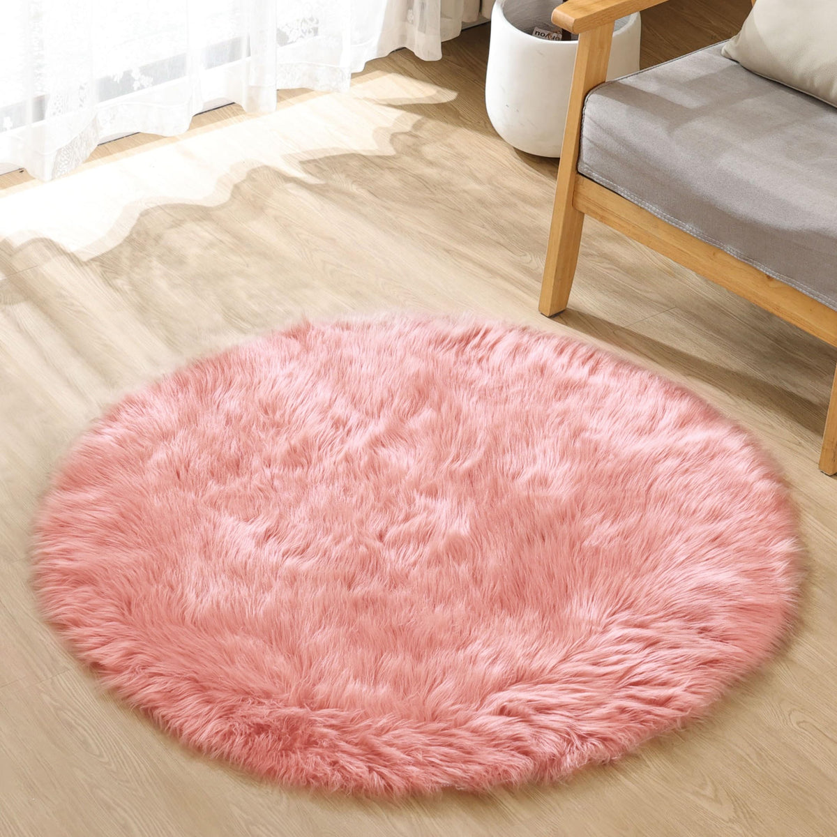 ORINOVA Beige Shag Faux Sheepskin Washable 4X6 Fur Rug for Living Room Bedroom Fluffy Furry Area Rug Rectangle Nursery Decor Rug