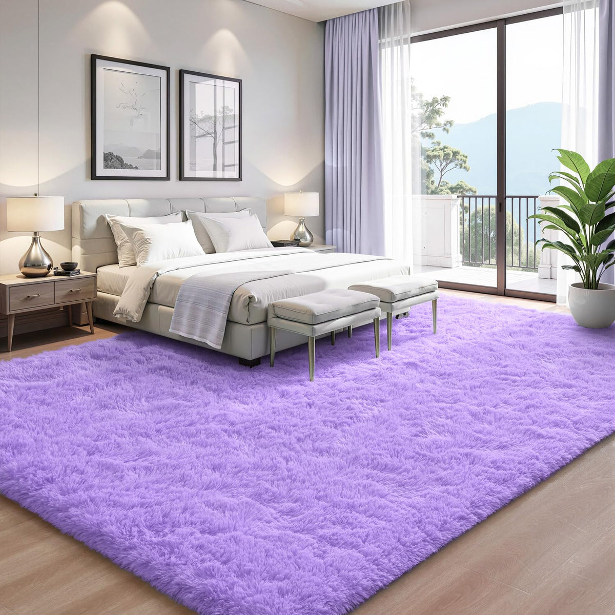 EVOIONOS Pink Round Rug for Bedroom, 4x4 Ft Fluffy Soft Circle Area Rugs for Living Room, Plush Shaggy Circular Carpet for Indoor Floor Bedside Girls Nursery, Machine-Washable Home Decor Aesthetic