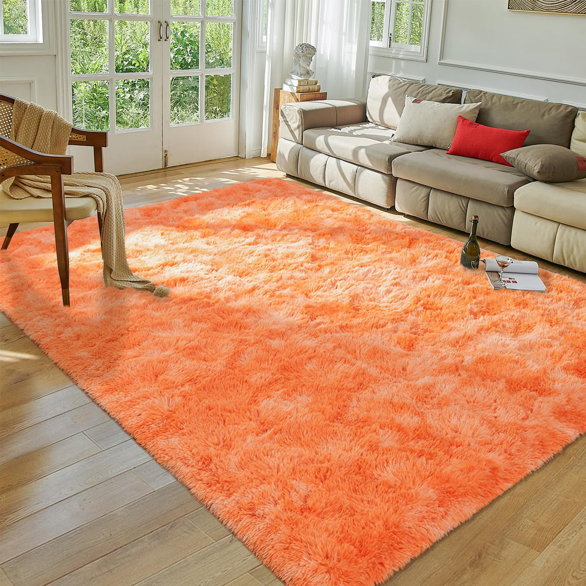 Softlife Dark Purple Area Rug for Bedroom, Fluffy Shag Plush 3x5 Rugs for Living Room Girls, Shaggy Throw Soft Fuzzy Small Kids Carpet for Dorm Bedside Ultra Cozy Non-Slip Indoor Decor