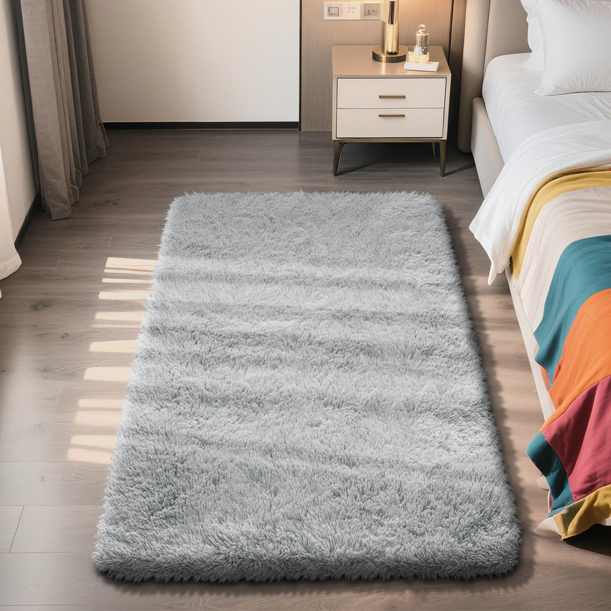 Pink Fluffy Round Area Rugs for Bedroom,3ft Shag Circle Small Area Rugs