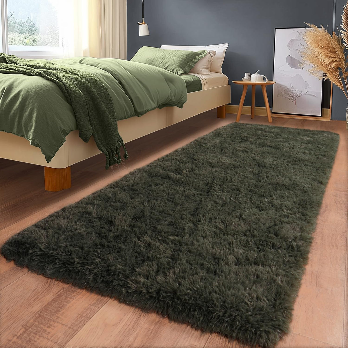 8x10Ft Soft Shaggy for Living Room, High Pile Fluffy Rugs Blush Area Rug