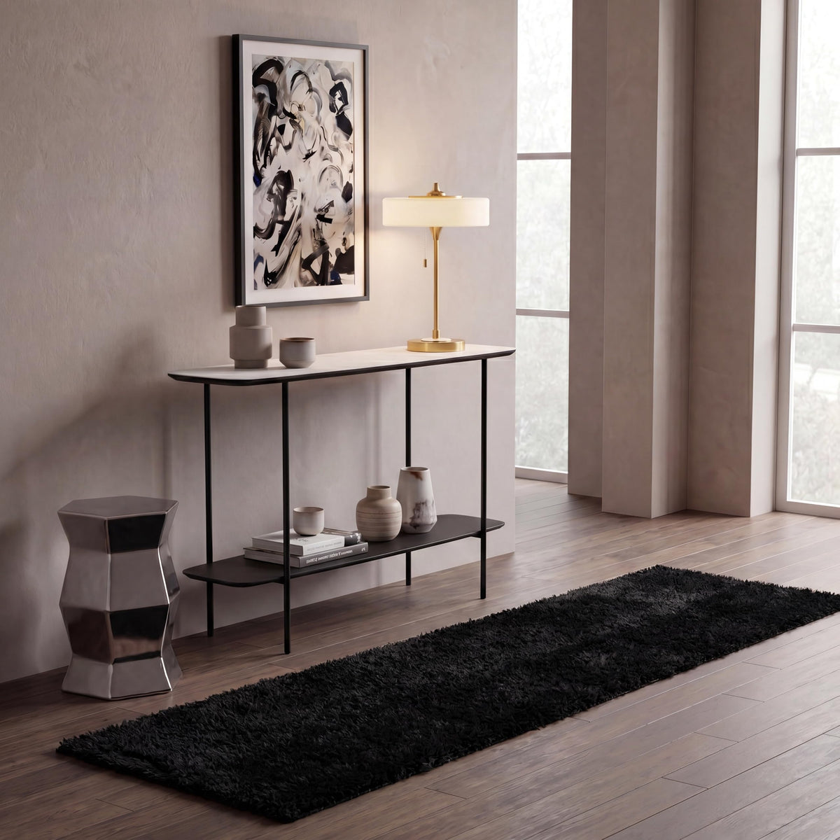 SAFAVIEH Lindsay Shag Collection Area Rug - 4' x 6', Green, Contemporary Design, Ideal for High Traffic Areas in Living Room, Bedroom & Dining Room (LNS560Y-4)