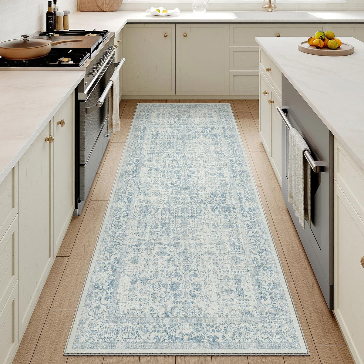 PureCozy Gray Area Rug 8x10 Vintage Floral