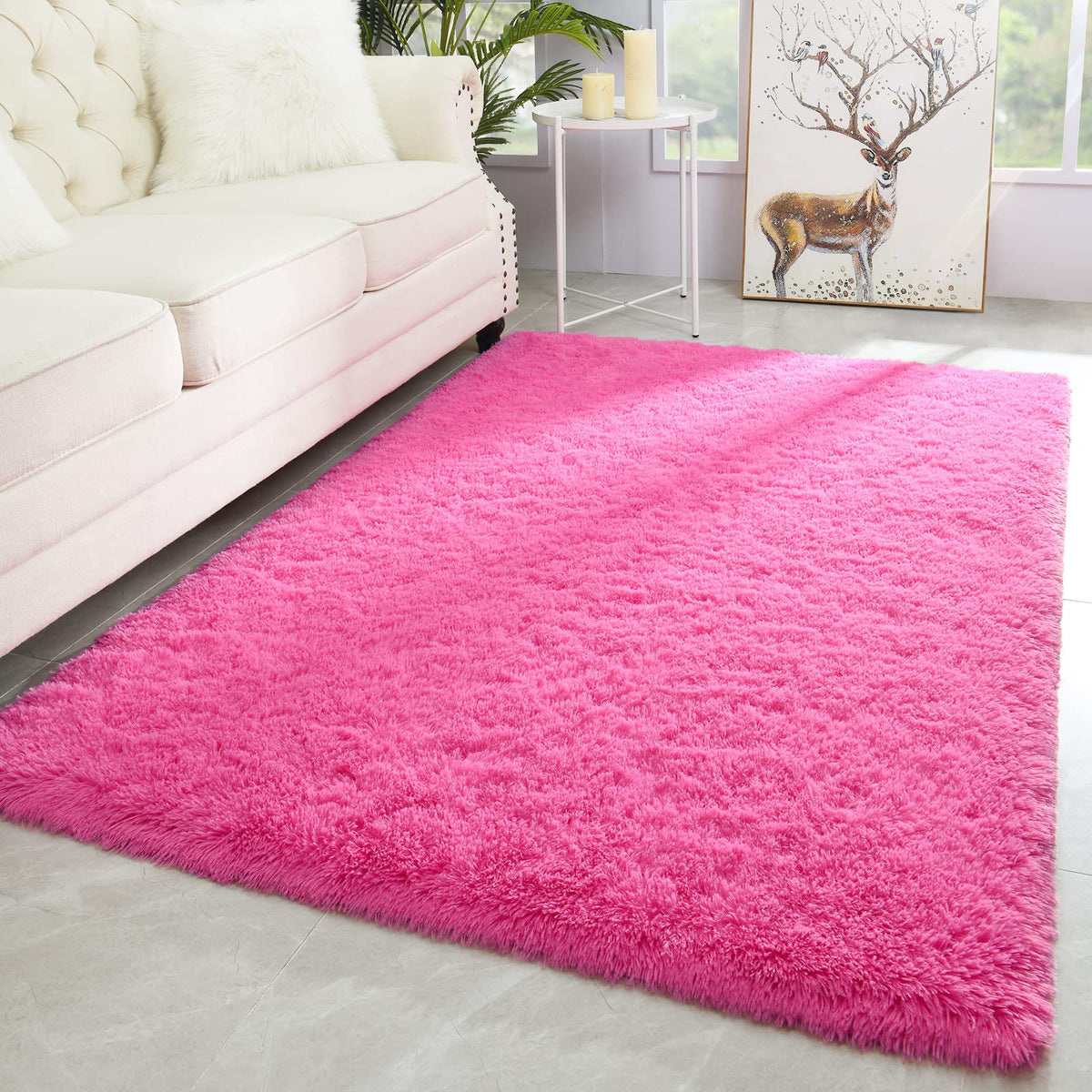 Merelax Soft Modern Indoor Large Shaggy Rug for Livingroom Bedroom Dorm Kids Room Home Decor, Non-Slip Plush Fluffy Furry Fur Area Rugs Comfy Nursery Accent Floor Carpet 9x12 Feet, Black