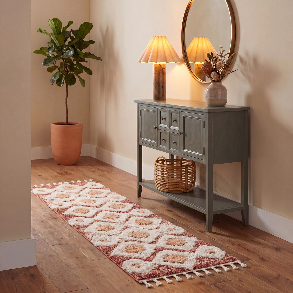 SAFAVIEH Area Rug 8x10 - Moroccan Tassel Shag Collection - Large - Rust & Ivory, Boho Design, Non-Shedding & Easy Cleaning, Plush Pile, Ideal for Living Room, Bedroom, Dining Space (MTS664P)