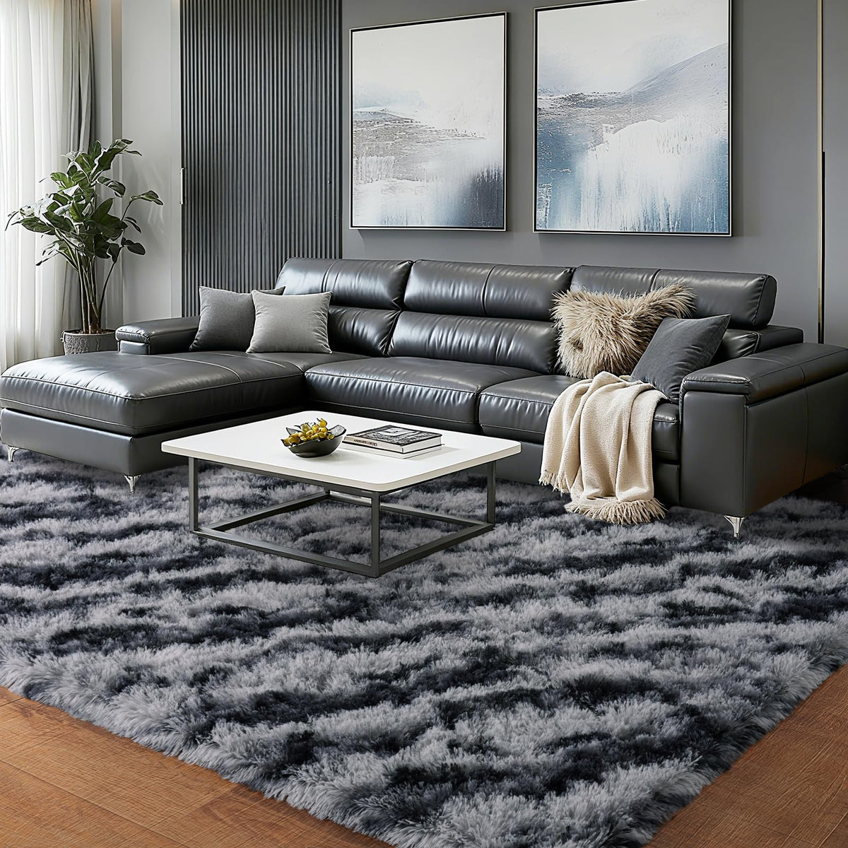 8x10 Shag Area Rug for Living Room, Fluffy Plush Rug Non-Slip Floor Carpet