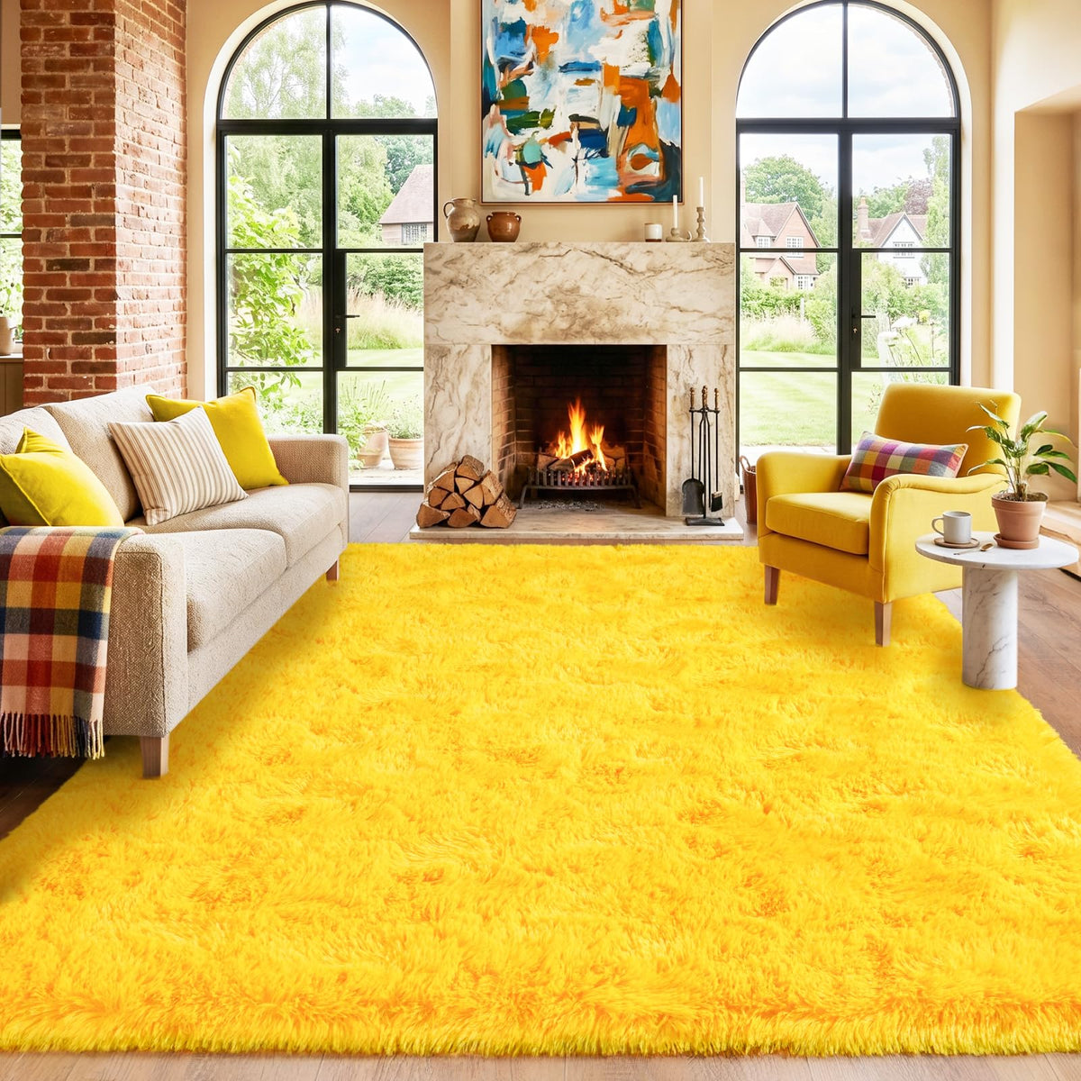8x10 Area Rugs for Living Room, Ultra Soft Large Shag Black Bedroom Rug Upgrade Non-Slip Plush Modern Fluffy Carpet for Kids Boys Girls Room Home Decor Aesthetic