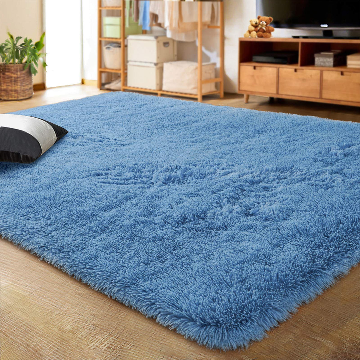 LOCHAS Area Rugs Fluffy Living Room Carpets for Kids Bedroom 6x9, Cream