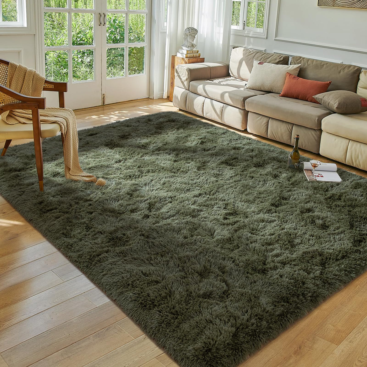 Softlife Dark Purple Area Rug for Bedroom, Fluffy Shag Plush 3x5 Rugs for Living Room Girls, Shaggy Throw Soft Fuzzy Small Kids Carpet for Dorm Bedside Ultra Cozy Non-Slip Indoor Decor