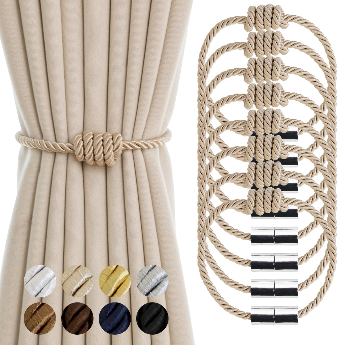 Curtain Tiebacks Magnetic Decorative Rope Tie Backs Holdbacks Contoeey