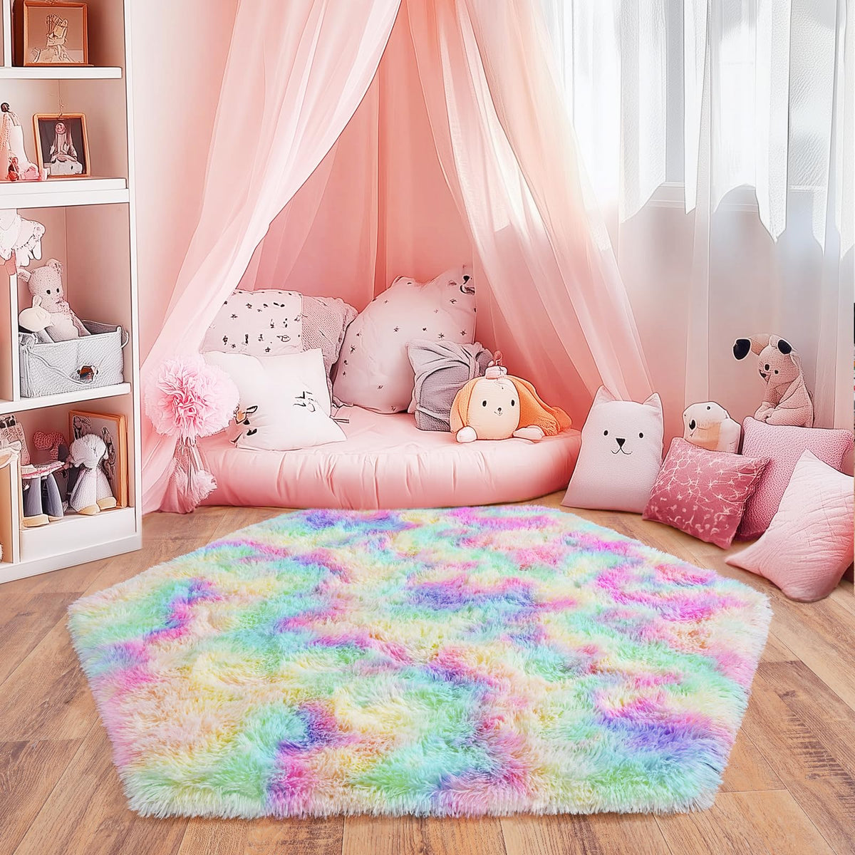 8x10 Area Rugs for Living Room, Ultra Soft Large Shag Black Bedroom Rug Upgrade Non-Slip Plush Modern Fluffy Carpet for Kids Boys Girls Room Home Decor Aesthetic