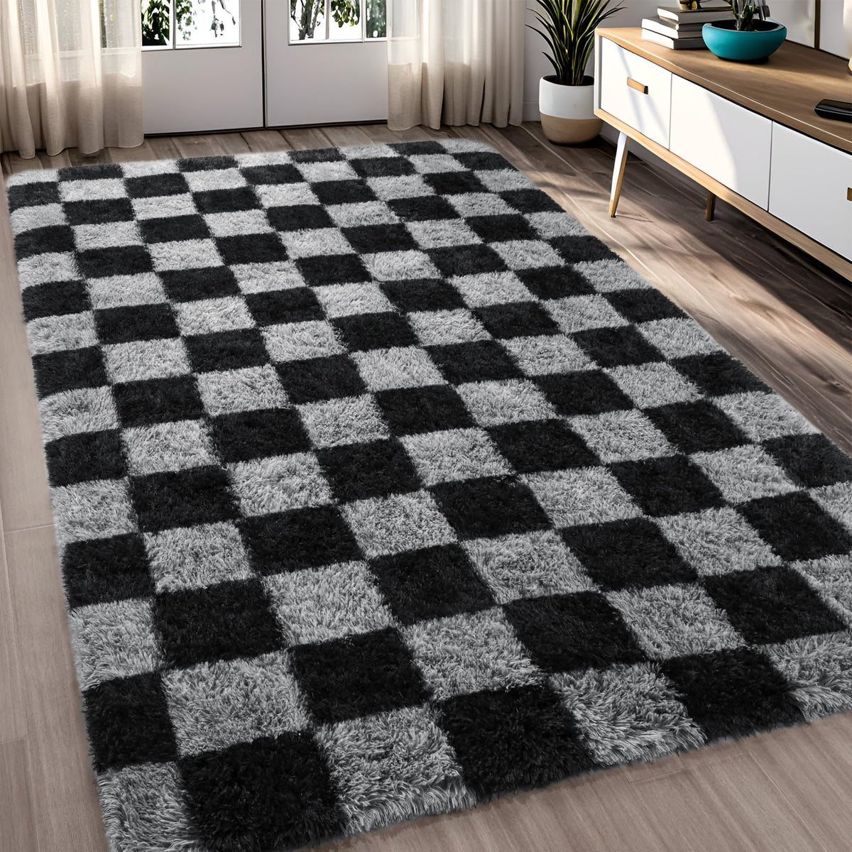 5x7 Plush Burgundy Red Area Rug