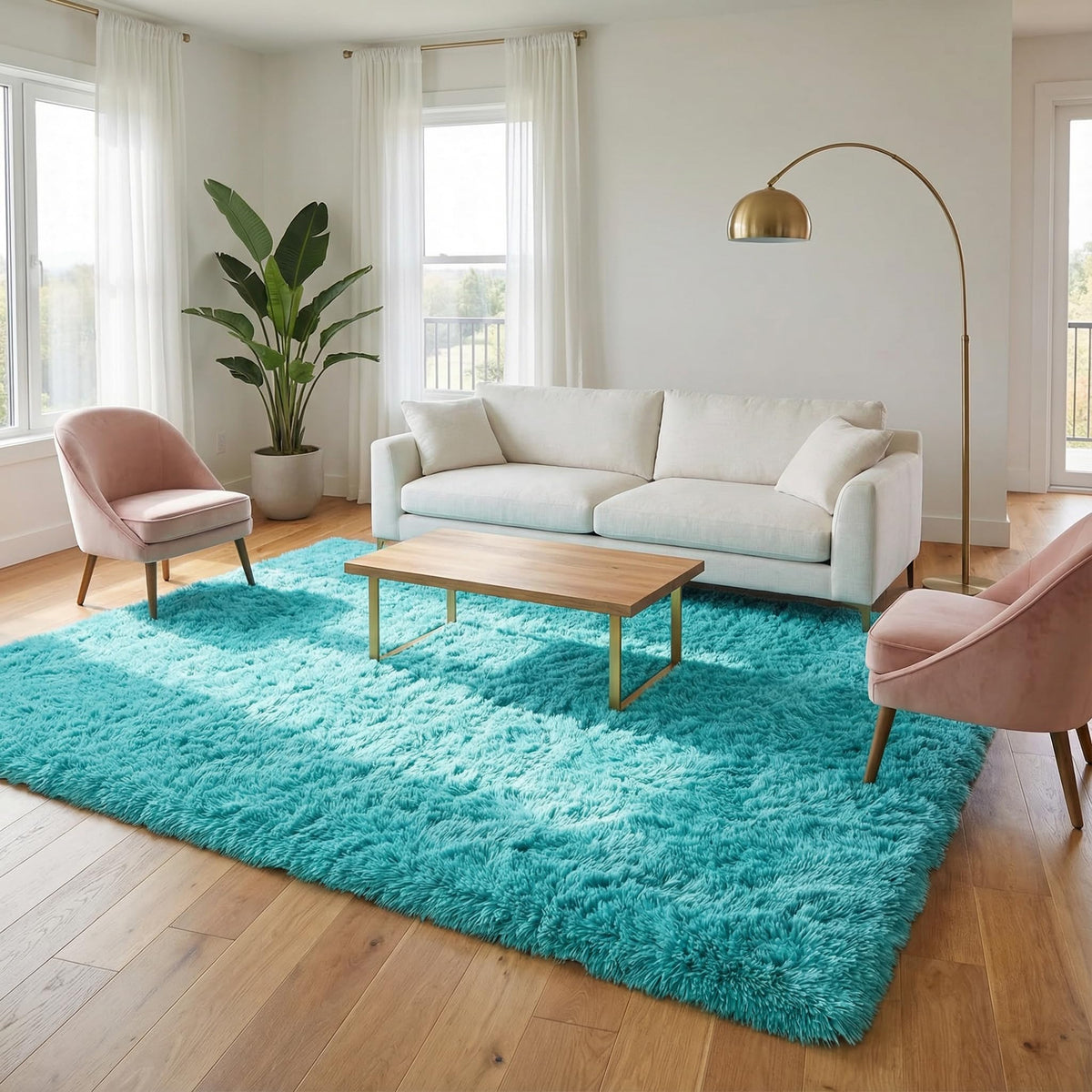 Merelax Soft Modern Indoor Large Shaggy Rug for Livingroom Bedroom Dorm Kids Room Home Decor, Non-Slip Plush Fluffy Furry Fur Area Rugs Comfy Nursery Accent Floor Carpet 9x12 Feet, Black