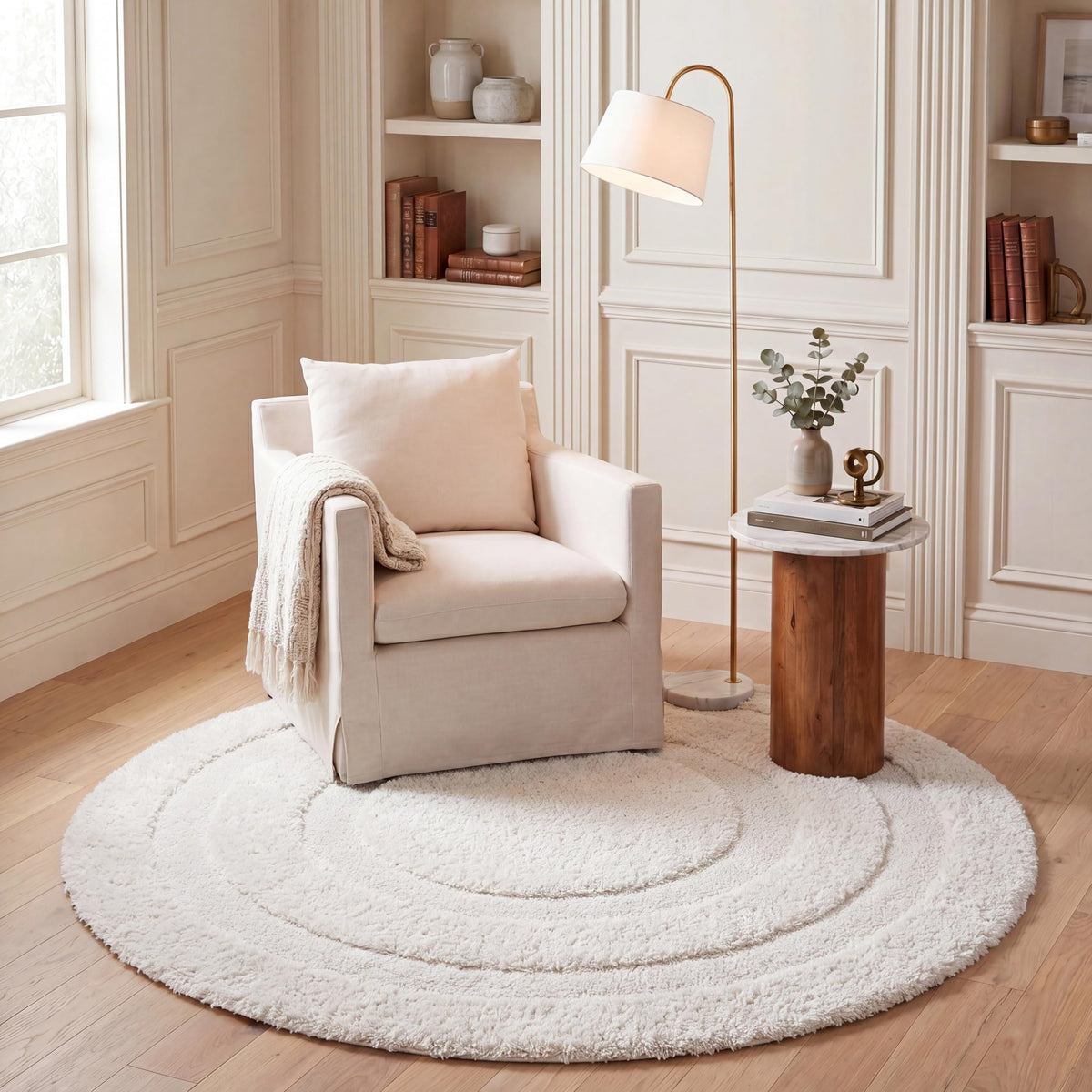SAFAVIEH Florida Shag Rug 8'x10', Soft Plush Modern Cream SG454-1111