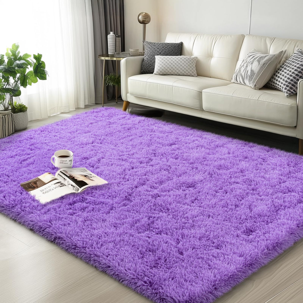 Mugorn Small Soft Shag Rugs for Bedroom, 4x6 Fluffy Area Rugs for Living Room