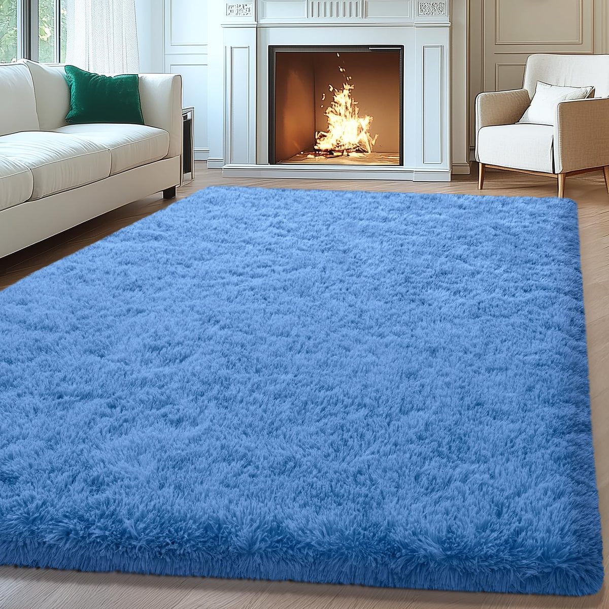 Mugorn 8x10 Area Rugs for Living Room, Large Fluffy Cream White Rugs