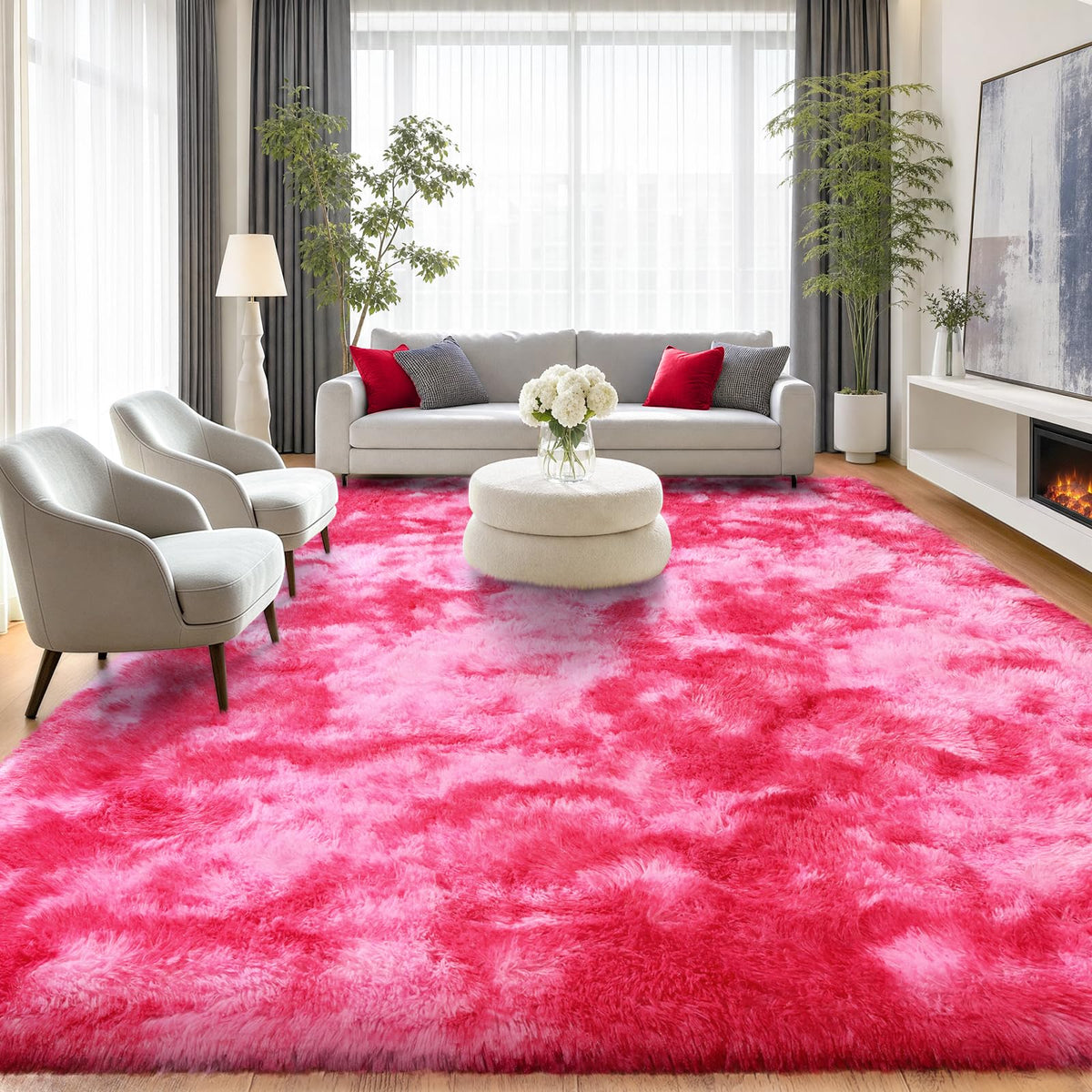 8x10 Shag Area Rug for Living Room, Fluffy Plush Rug Non-Slip Floor Carpet